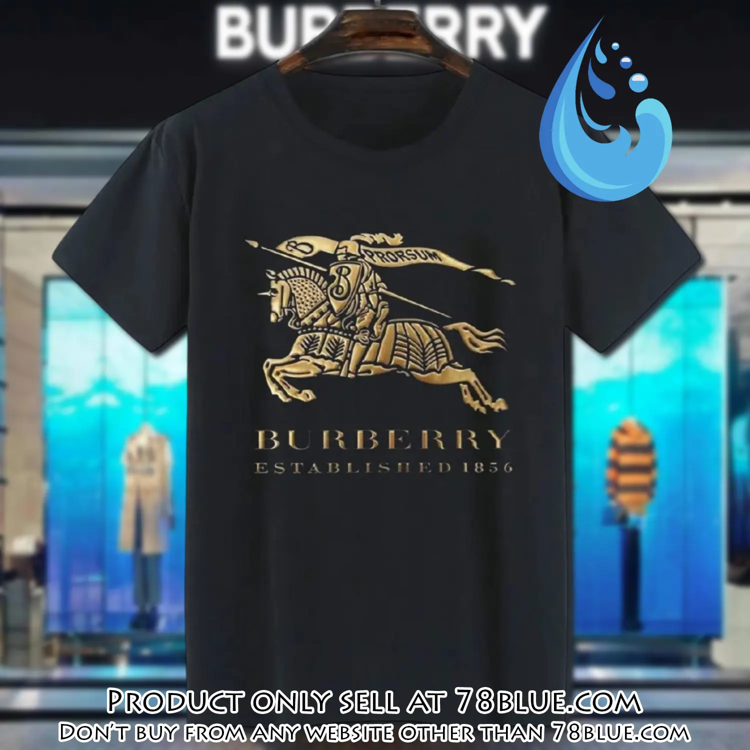 Burberry established 1856 black luxury brand unisex tshirt outfit for men women 78b0901440